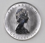 1989 $5 Canada Maple Leaf 1oz. .9999 Fine Silver