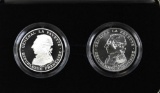 1987 France Lafayette Piedforts 100 Francs 2-Coin Proof & BU Silver Crowns