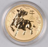 2021 $25 Australia Year of the Ox 1/4oz. .9999 Fine Gold