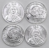 Group of (4) Lakota 1oz. .999 Fine Silver Rounds