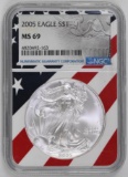 2005 American Silver Eagle 1oz. (NGC) MS69
