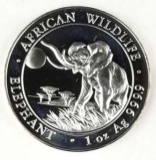2016 Somali 1oz. .999 Fine Silver African Wildlife Elephant Coin 100 Shillings Round