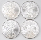 Group of (4) 2008 American Silver Eagle 1oz