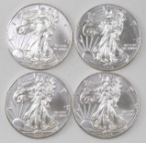 Group of (4) American Silver Eagle 1oz.