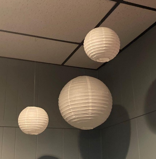 Group of various hanging light globes