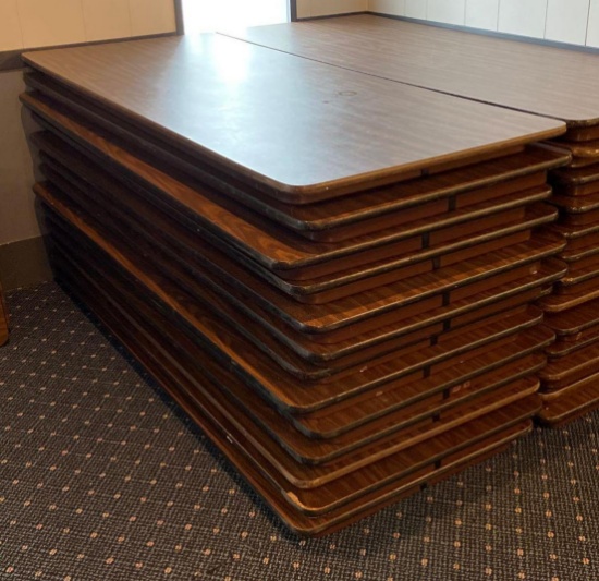 Group of 13 6 foot heavy duty banquet hall tables