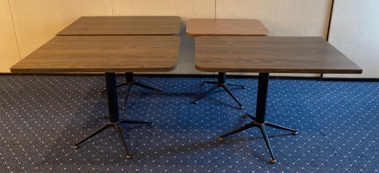 Group of four miscellaneous banquet hall tables