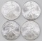 Group of (4) 2004 American Silver Eagle 1oz