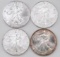 Group of (4) 2001 American Silver Eagle 1oz