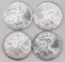 Group of (4) 2001 American Silver Eagle 1oz