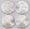 Group of (4) 2010 American Silver Eagle 1oz