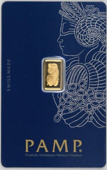 PAMP Suisse 1 Gram .9999 Fine Gold Ingot/Bar