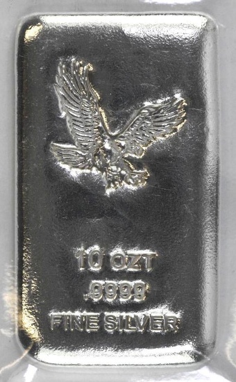 Silver Eagle Cast 10oz. .999 Fine Silver Ingot/Bar