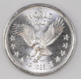 1985 World Trade 1oz. .999 Fine Silver