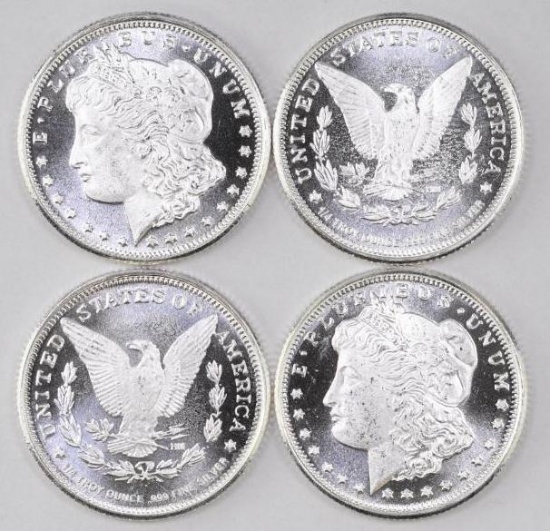 Group of (4) Highland Mint Morgan 1/4oz. .999 Fine Silver