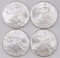 Group of (4) 2007 American Silver Eagle 1oz