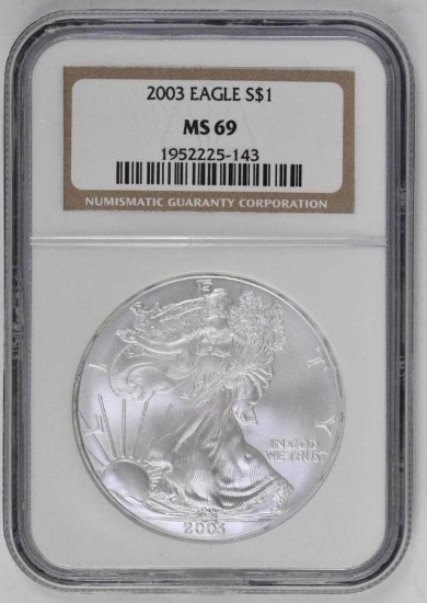 2003 American Silver Eagle 1oz. (NGC) MS69