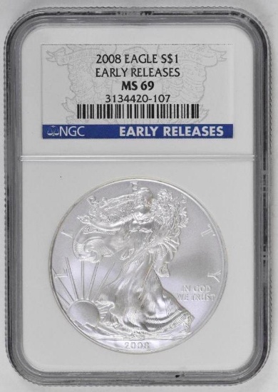 2008 American Silver Eagle 1oz. (NGC) MS69