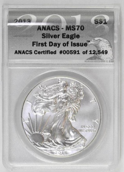 2013 American Silver Eagle 1oz. (ANACS) MS70