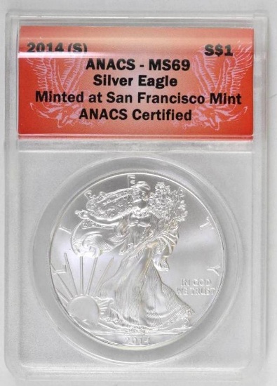 2014 S American Silver Eagle 1oz. (ANACS) MS69