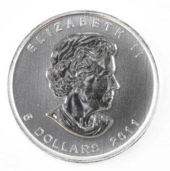 2011 Canada $5 Maple Leaf 1oz. .9999 Fine Silver