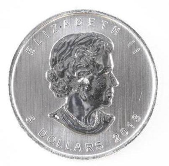 2013 Canada $5 Maple Leaf 1oz. .9999 Fine Silver