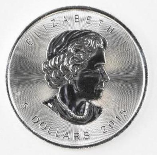 2015 Canada $5 Maple Leaf 1oz. .9999 Fine Silver