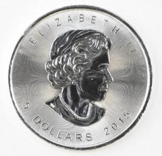 2015 Canada $5 Maple Leaf 1oz. .9999 Fine Silver