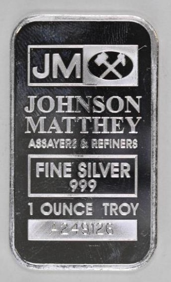 Johnson Matthey 1oz. .999 Fine Ingot/Bar