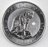 2017 Canada $8 1.5oz. .9999 Fine Silver Grizzly Bear