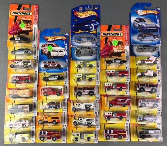 Group of 36 Matchbox and Hot Wheels Die Cast Vehicles