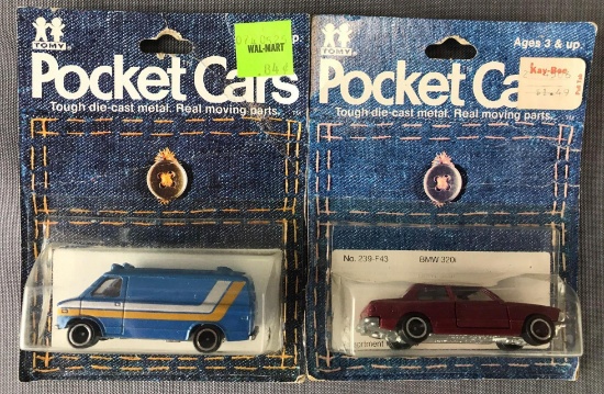 Group of 2 Tomy Pocket Cars die-cast vehicles