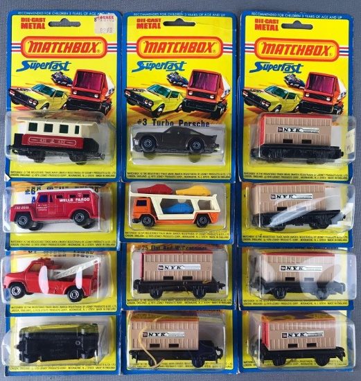 Group of 12 Matchbox Superfast die-cast vehicles
