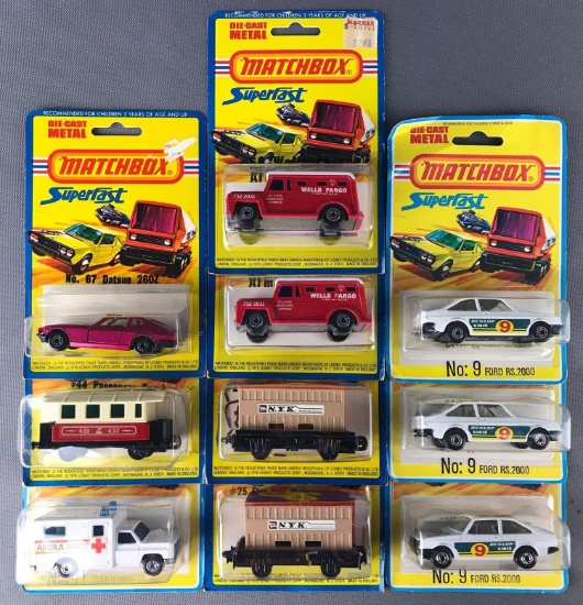 Group of 10 Matchbox Superfast die-cast vehicles