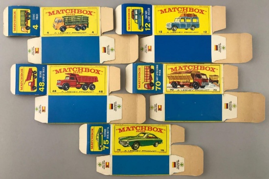 Group of 5 Matchbox E Type Boxes
