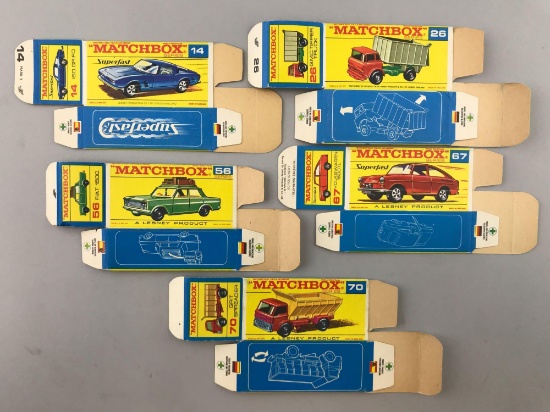 Group of 5 Matchbox F Type Boxes