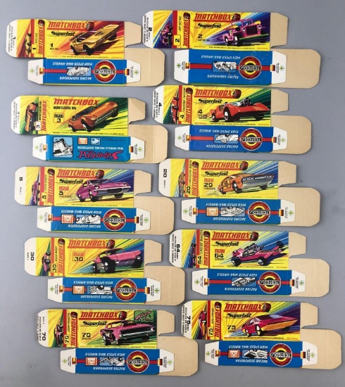 Group of 10 Matchbox H Type Boxes