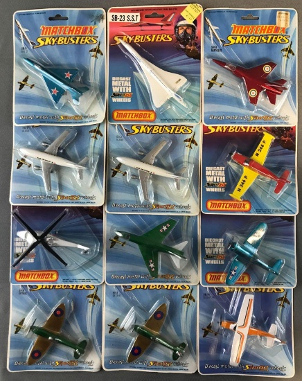 Group of 12 Matchbox Sky-Busters die-cast aircraft