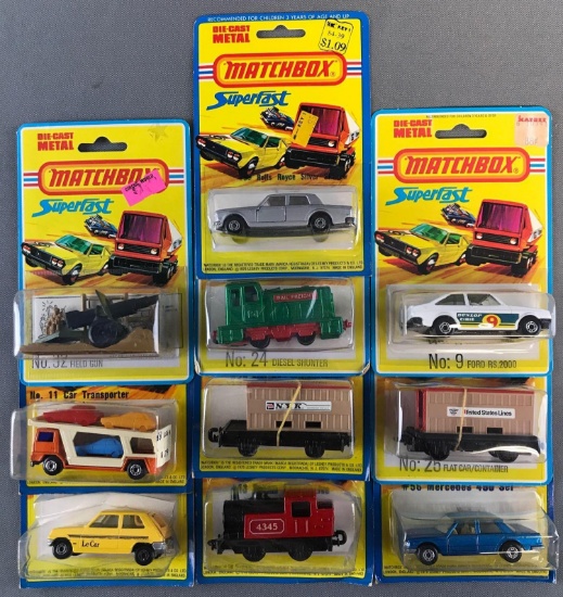 Group of 10 Matchbox Superfast die-cast vehicles