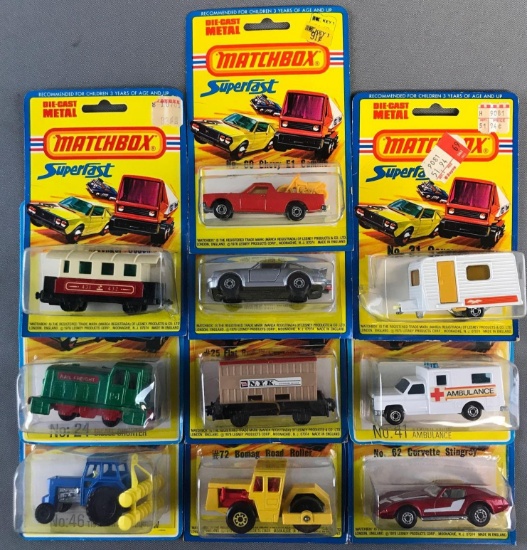 Group of 10 Matchbox Superfast die-cast vehicles