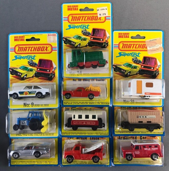 Group of 10 Matchbox Superfast die-cast vehicles