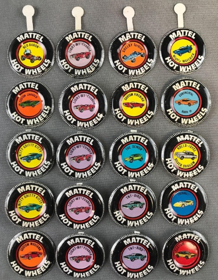 Group of 20 Hot Wheels Collector Buttons