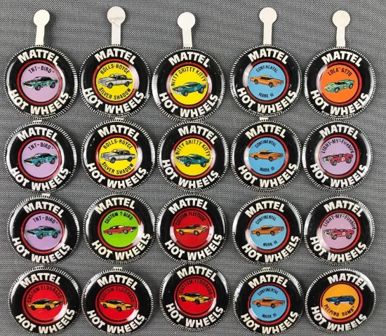 Group of 20 Hot Wheels Collector Buttons