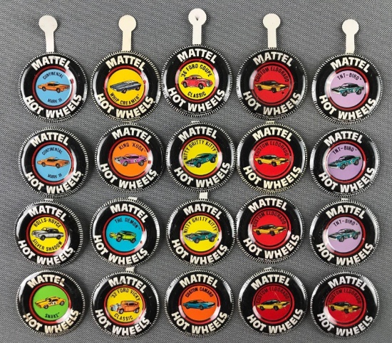 Group of 20 Hot Wheels Collector Buttons