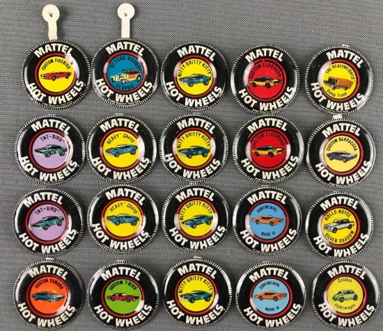Group of 20 Hot Wheels Collector Buttons