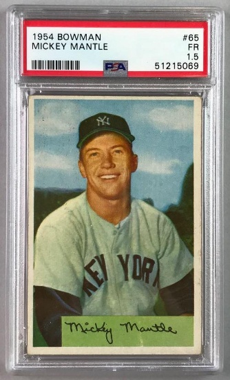 1954 Bowman Baseball Mickey Mantle Card PSA 1.5