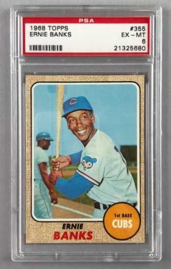 1968 Topps Baseball Ernie Banks Card PSA 6
