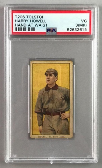 T206 Tolstoi Assorted Subjects Baseball Series, Harry Howell PSA 3 MK