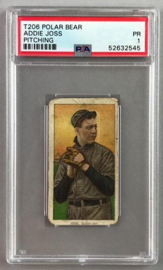 T206 Polar Bear Baseball Series, Addie Joss PSA 1