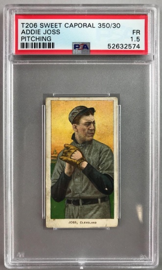 T206 Sweet Caporal 350 Subjects Baseball Series, Addie Joss PSA 1.5